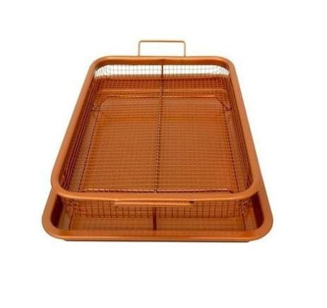 2 részes tapadásmentes réz sütőtálca, sütőtepsi ráccsal - CRISPY TRAY