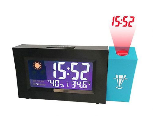 Projektoros hangvezérléses digitális Led ébresztő óra naptár, hőmérséklet