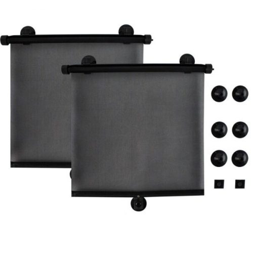2 darabos – tapadókorongos, automata napellenző roló oldalablakra – fekete, 40 x 47cm