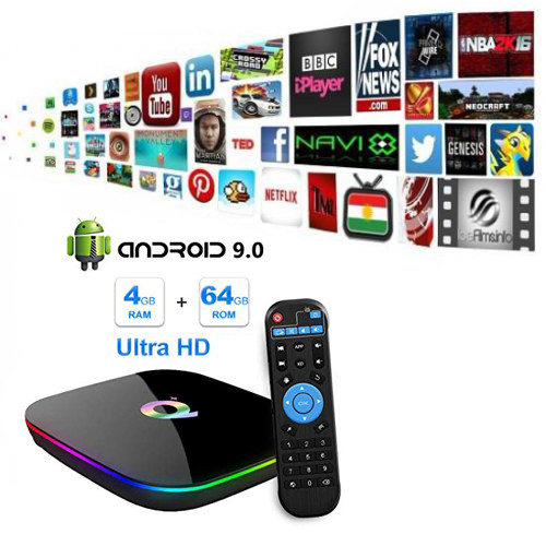 Q Plus Pro Android TV Box, TV Okosító 4GB/64GB, Beépített Alkalmazásokkal