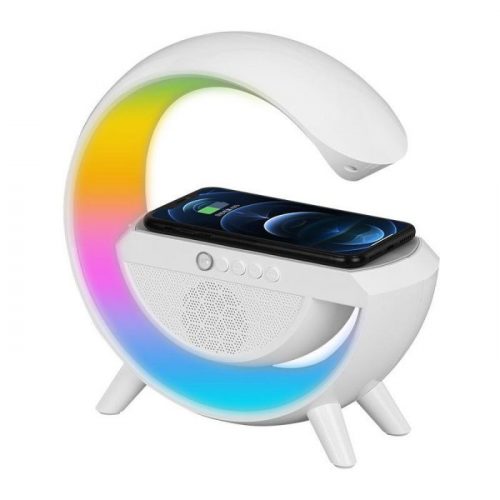 BT-2301 vezetéknélküli telefontöltő, bluetooth hangszóró és RGB LED hangulatlámpa 