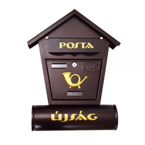  Utcai postaláda újságtartóval – sötétbarna